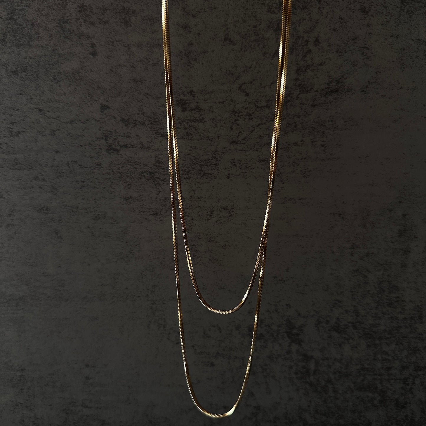 316L long snake chain necklace gld