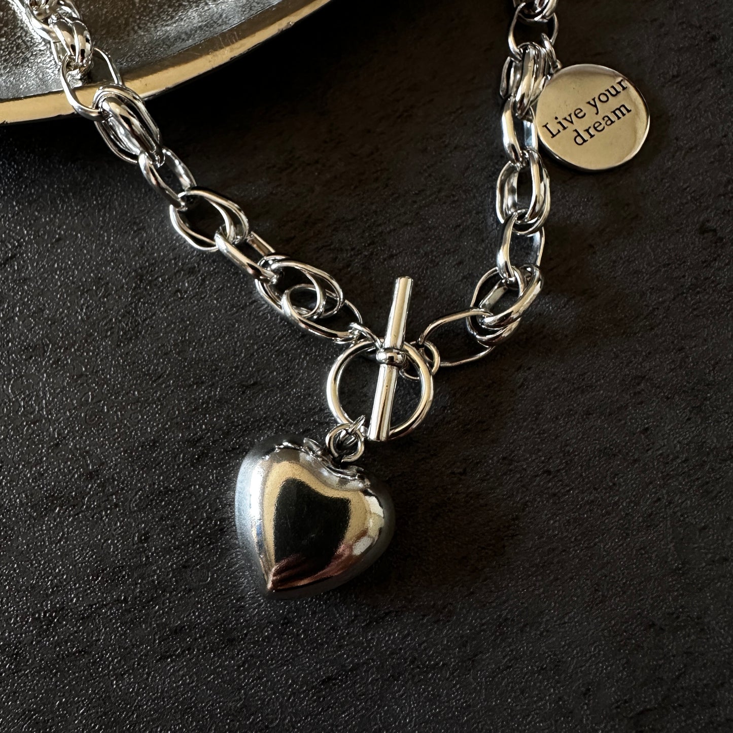 silver925 heart chain necklace