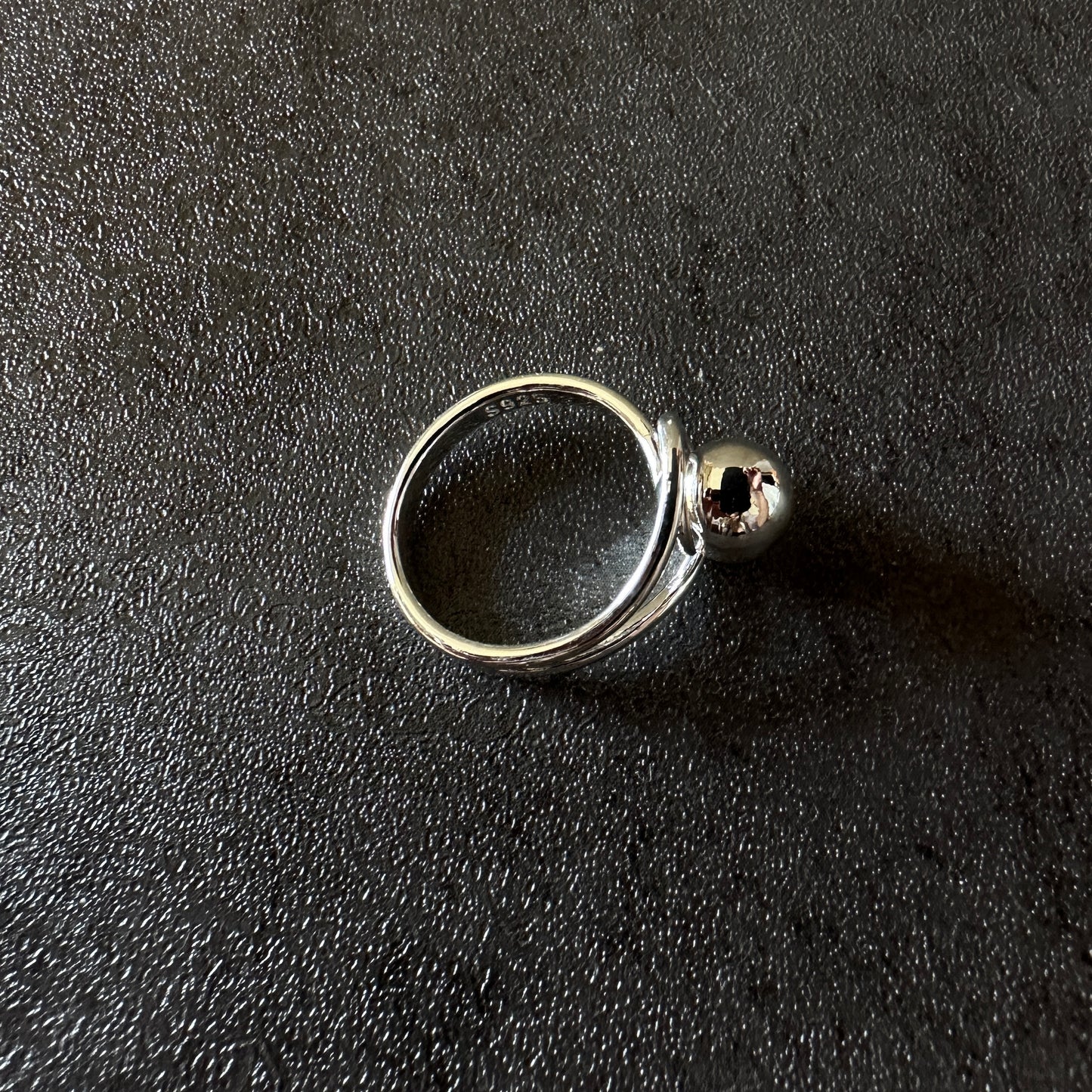 silver925 ball design ring sv