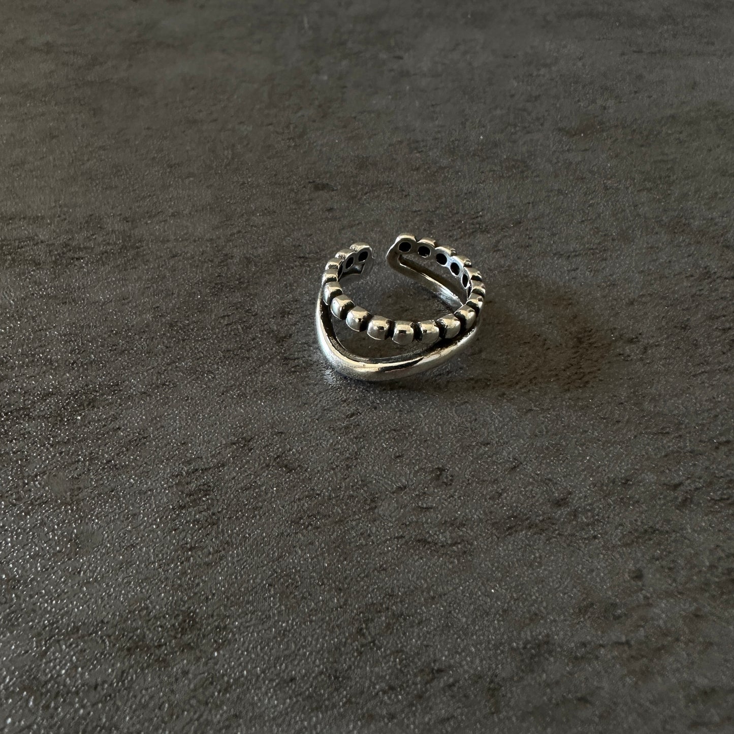 silver925 vintage processing double ring