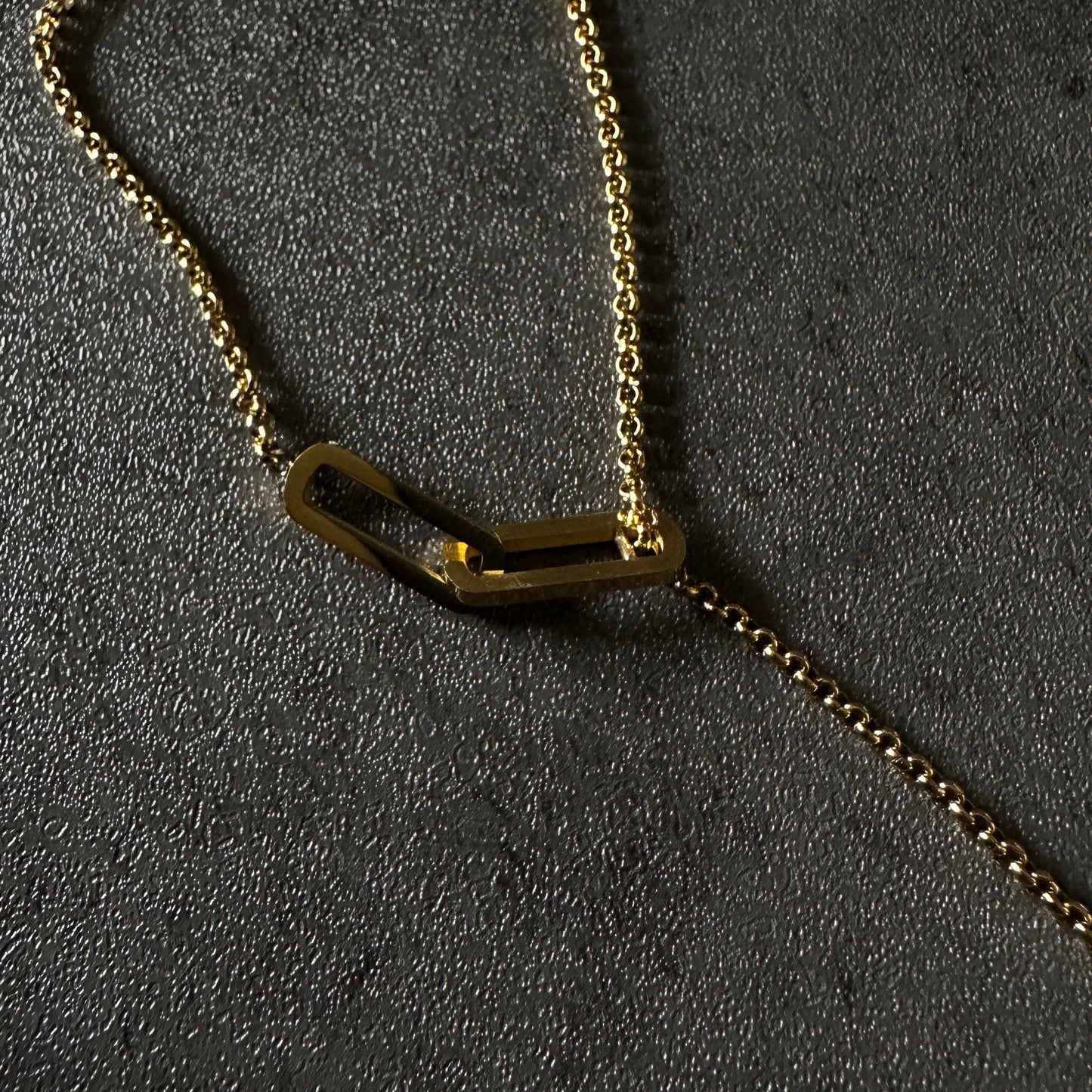 316L Y lariat rong necklace gld