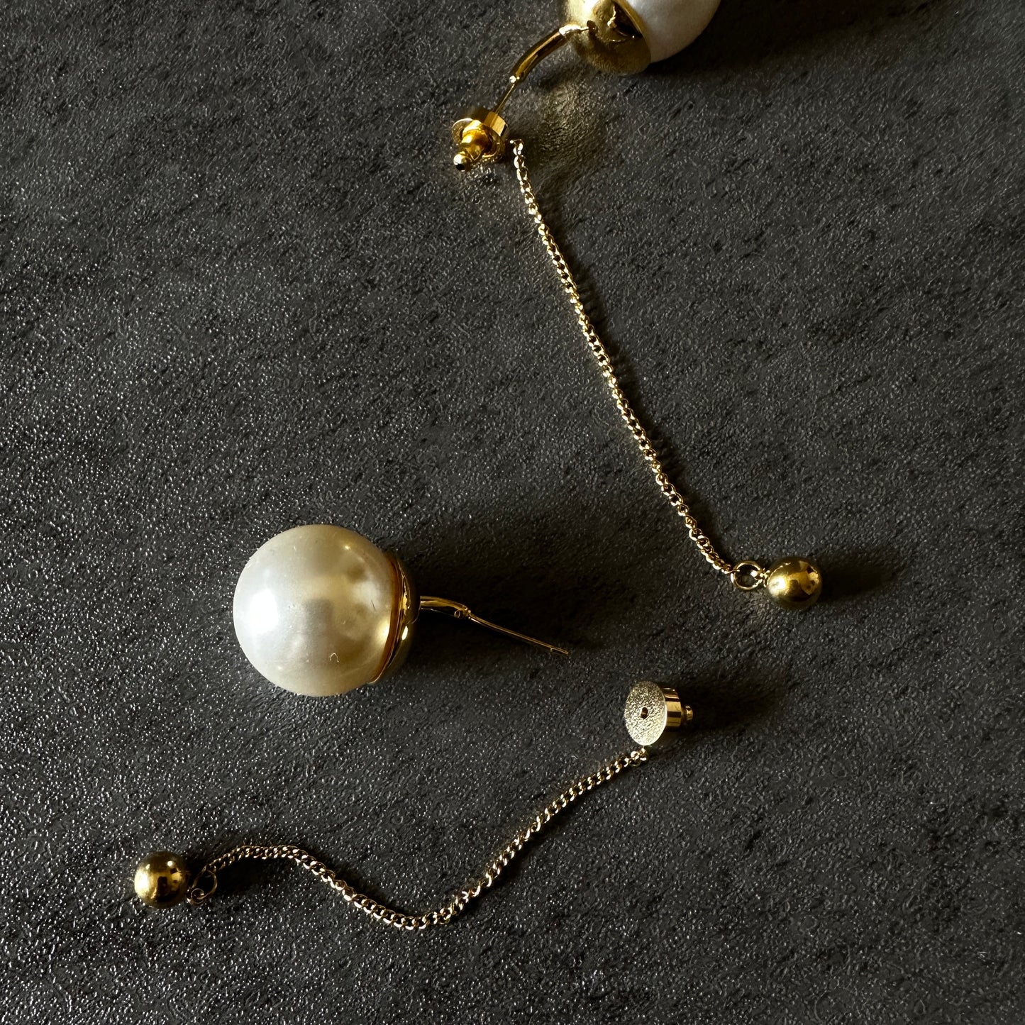 316L dangle big pearl pierce