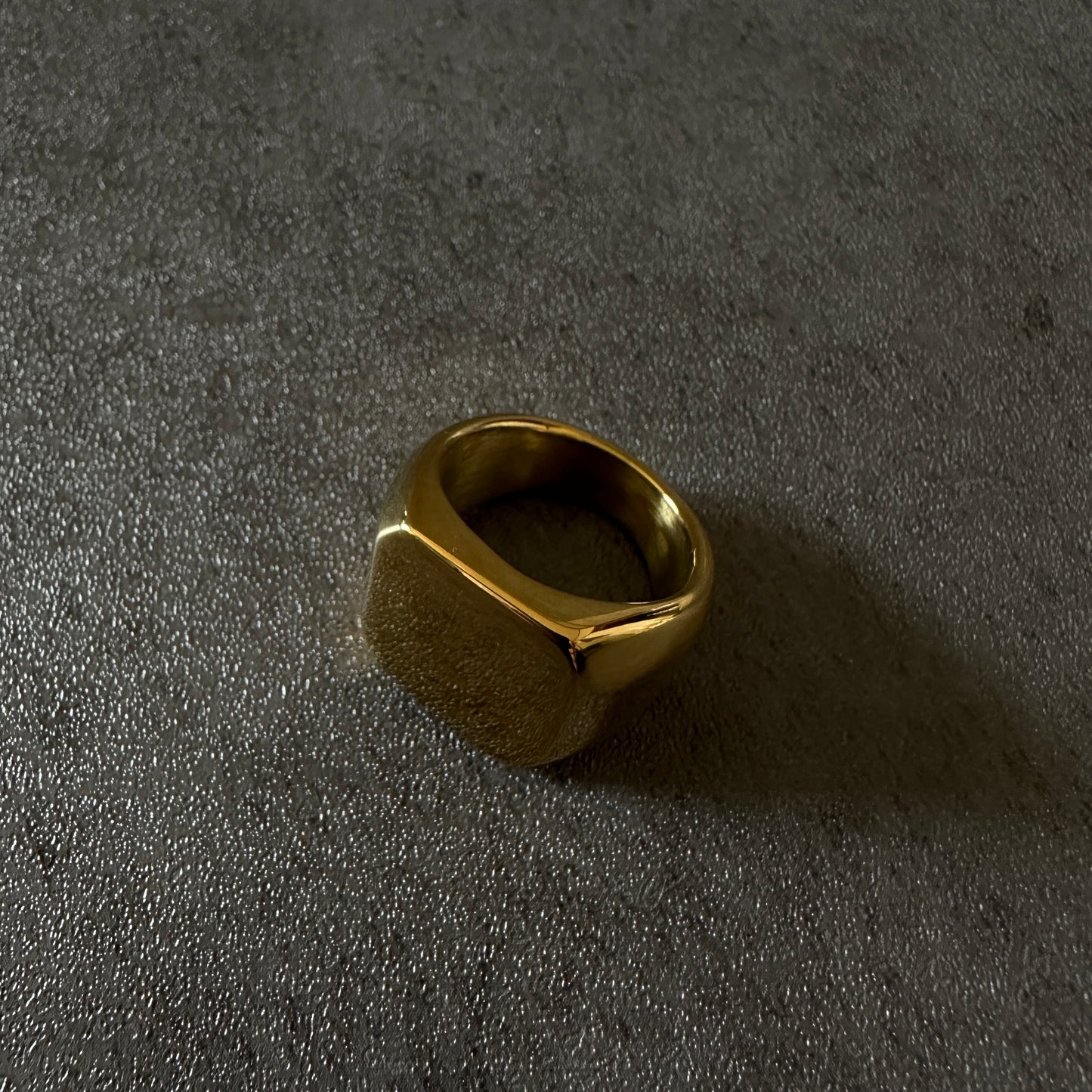 316L square plate ring gld