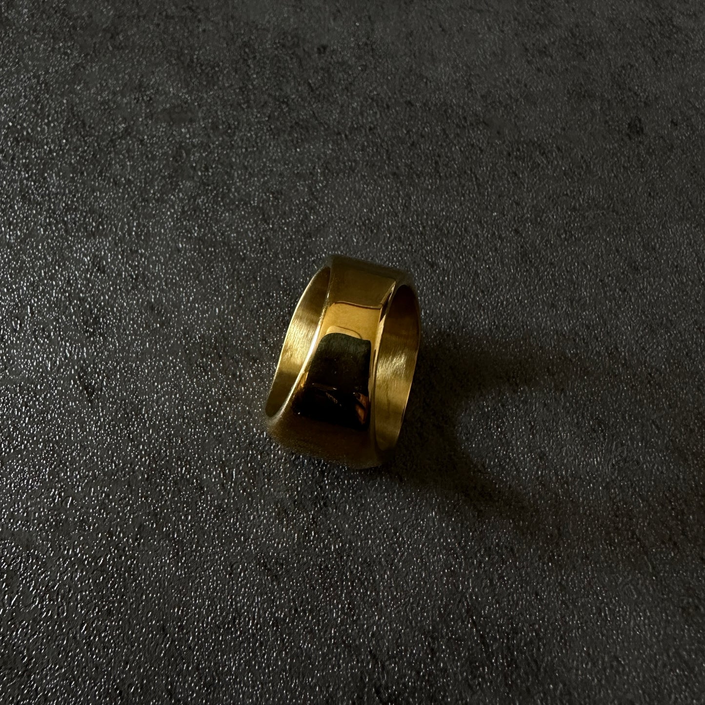 316L square plate ring gld