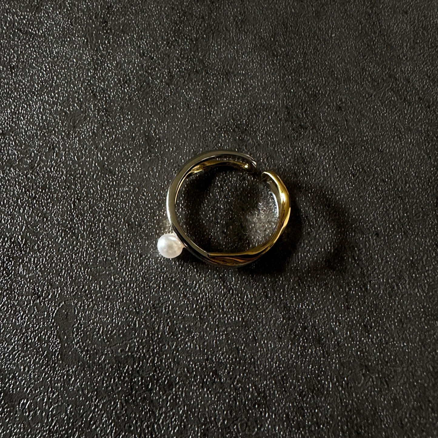 silver925 cross pearl ring