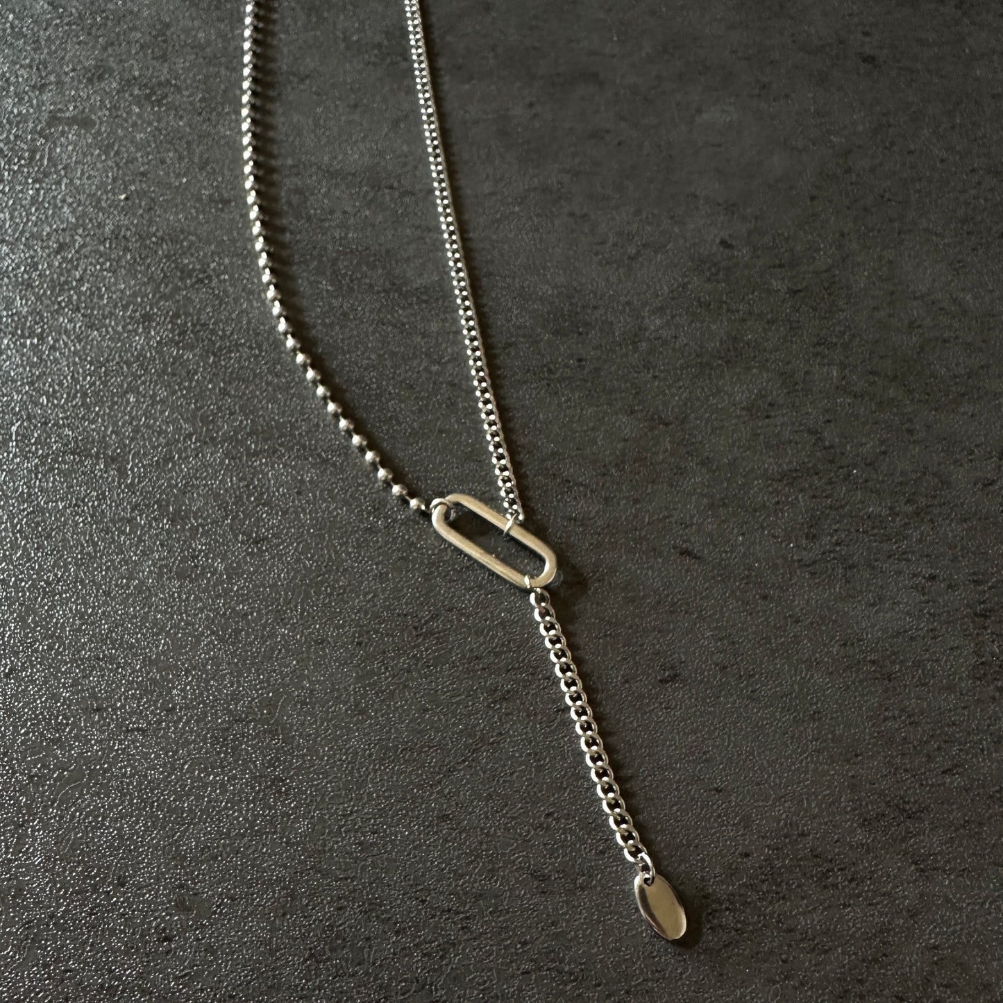 silver925 Y lariat necklace