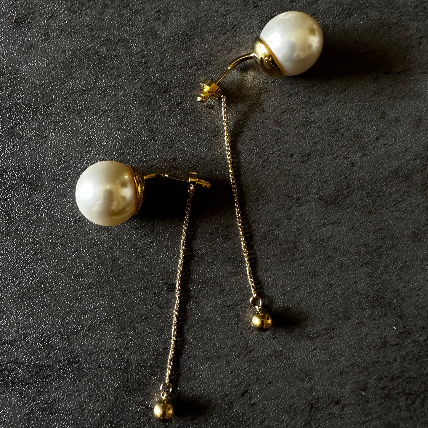 316L dangle big pearl pierce