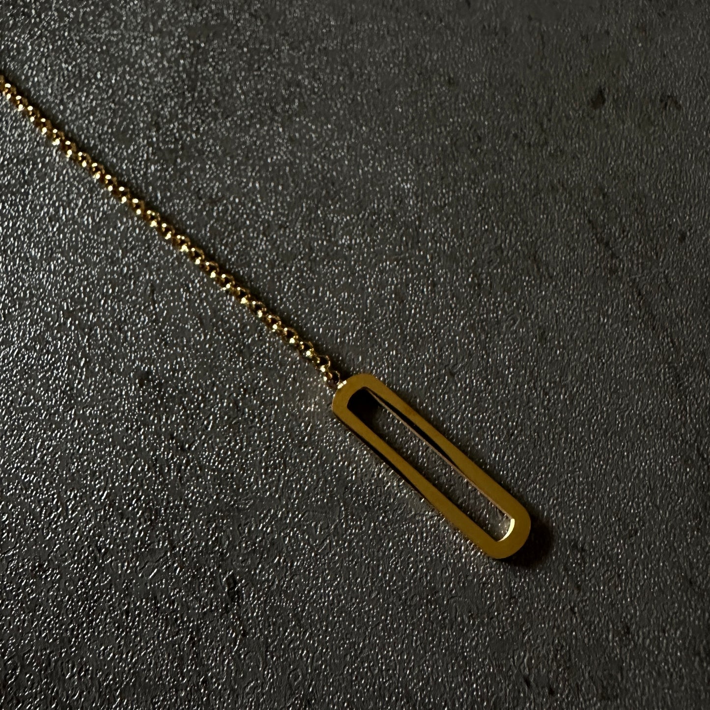 316L Y lariat rong necklace gld