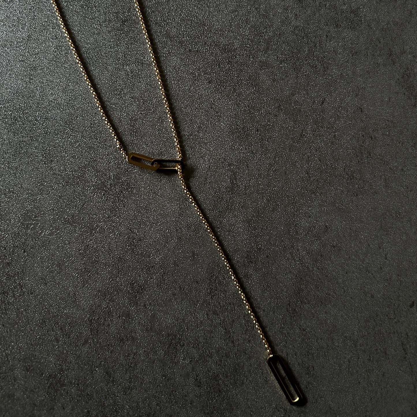 316L Y lariat rong necklace gld